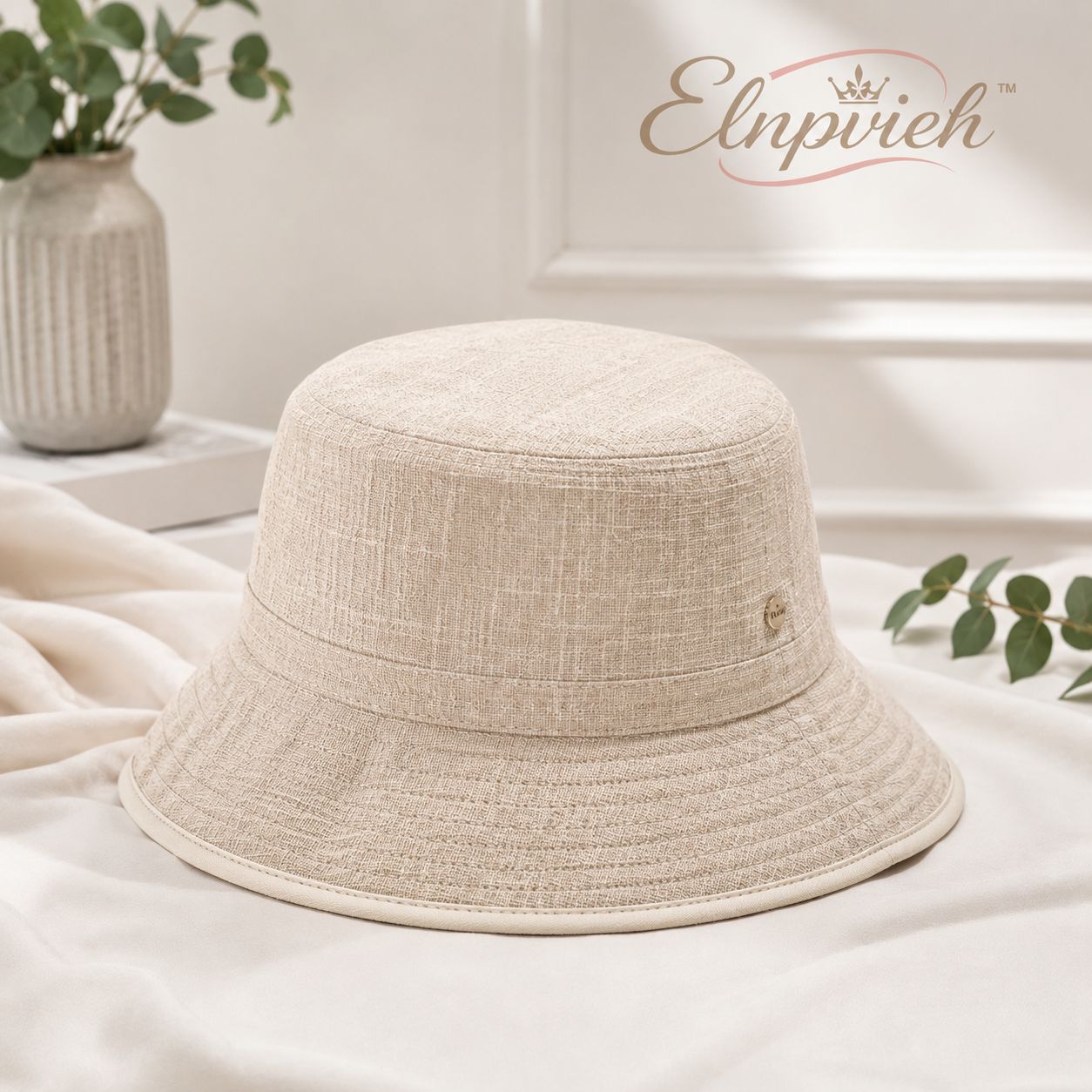 Elnpvieh™ Cotswold Soft-Bucket Hat – Women's Textured Cotton Blend Packable Vacation & Everyday Hat