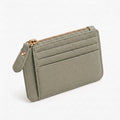 Elnpvieh™ Portobello Zip Card Case – Women's Compact Vegan Leather Card Wallet with Zipper Coin Pocket